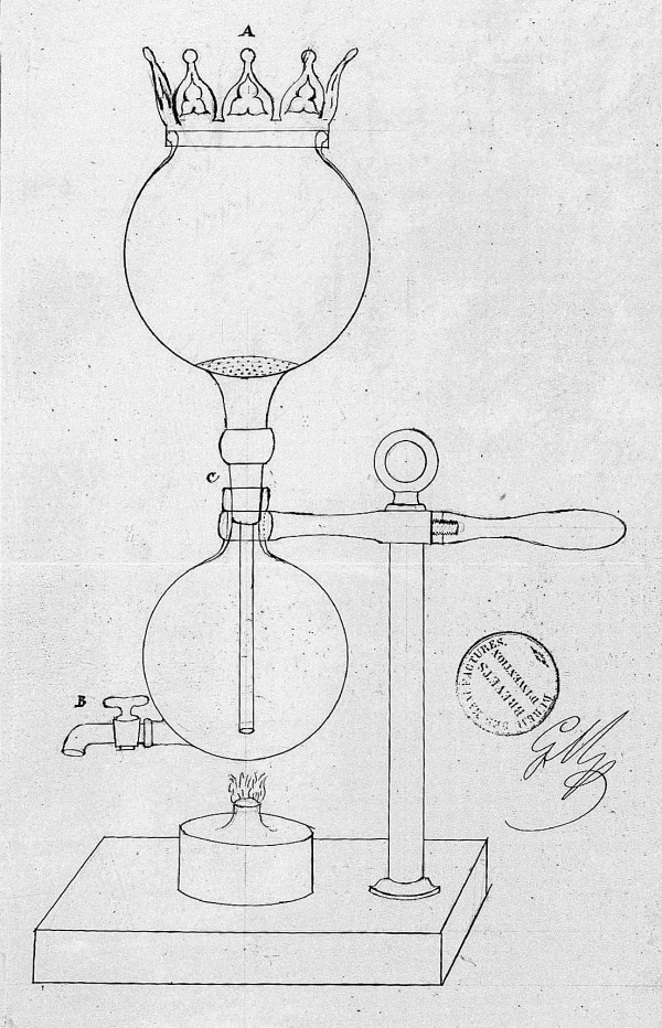 patent of the siphon coffee maker of Madame Marie-Fanny-Ameline VASSIEUX