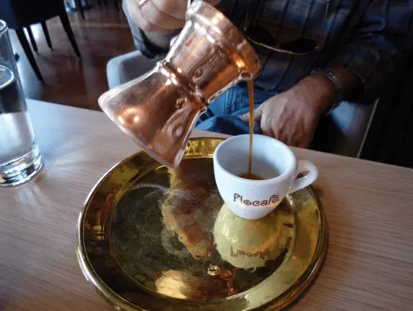 How Turkish coffee is served