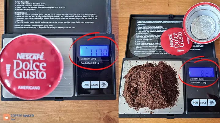 how much a Dolce Gusto coffee capsule weighs