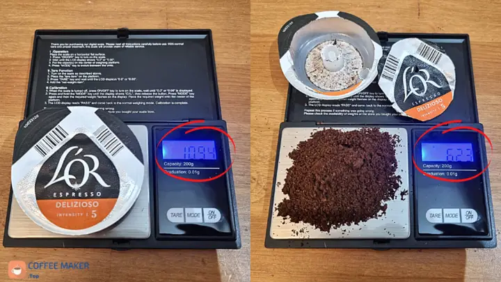 How much a Tassimo coffee pod weighs?
