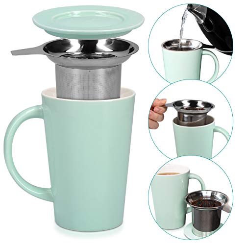 Mug with filter for making tea or infusions