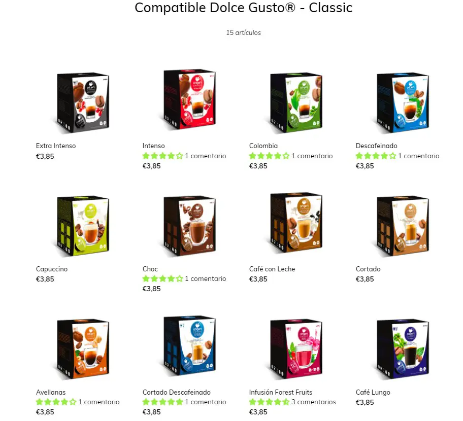 Origen and Sensations Dolce Gusto compatible pods