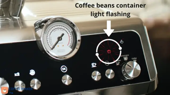 Coffee beans container light flashing