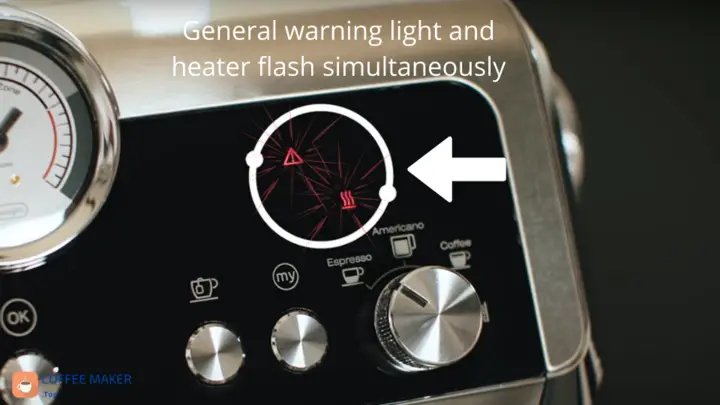 General warning light and heater flash simultaneously