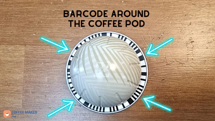 Barcode around the Vertuo coffee pod